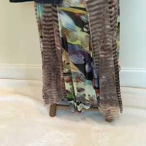 Multi fabric  flaired skirt